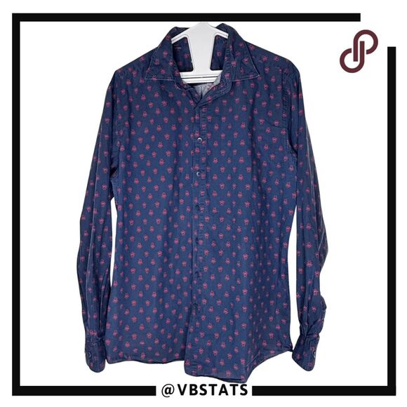 Rodd & Gunn Men's Frankleigh Park Long Sleeve Button Down Shirt Navy Size Large - Picture 1 of 8